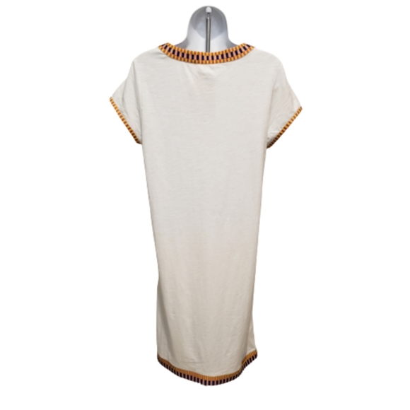 Boden White Embroidered Jersey T Shirt Dress - Picture 4 of 7